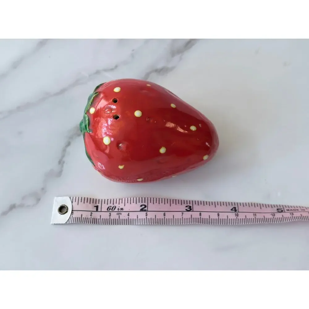 Vintage Ceramic Strawberry Salt & Pepper Shakers | Kitschy Fruit Kitchen Decor